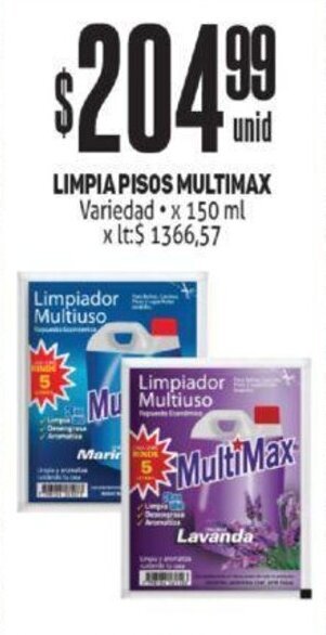 Makro LIMPIA PISOS MULTIMAX Variedad x 150 ml oferta