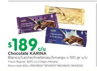 Jumbo Chocolate Karina x 100gr c/u oferta