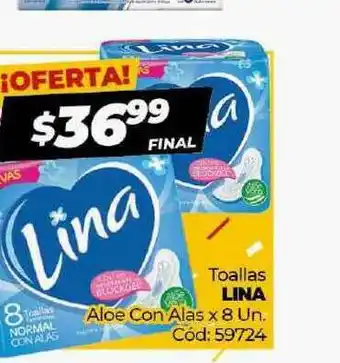 Diarco Lina Toallas Aloe Con Alas x 8un oferta