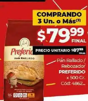 Diarco Pan Rallado Rebozador Preferido x 500gr oferta