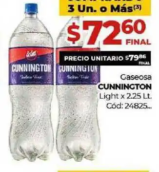 Diarco Gaseosa Cunnington Light x 2,25 Lt. oferta