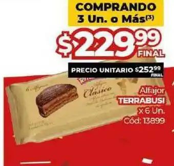 Diarco Alfajor Terrabusi x 6 un oferta