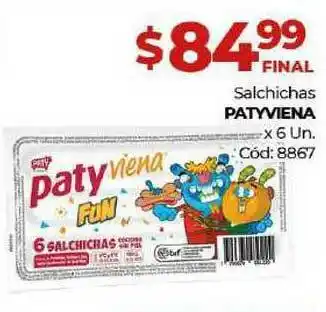 Diarco Salchichas Patyviena x 6 Un oferta