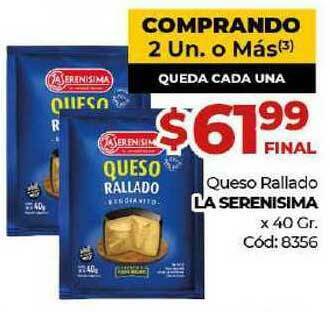 Diarco La Serenisima Queso Rallado x 40gr oferta