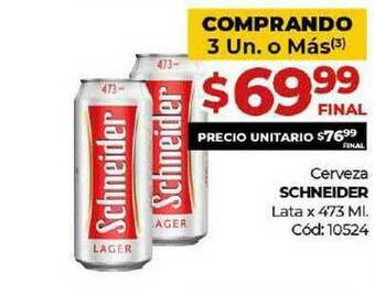 Diarco Schneider Cerveza Lata x 473ml oferta