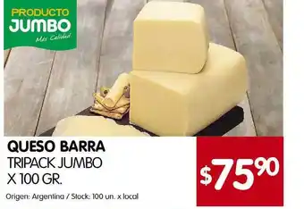 Disco Queso Barra Tripack Jumbo x 100gr oferta