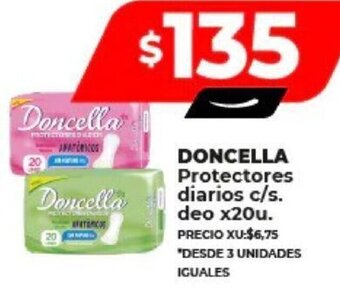 Supermayorista Vital DONCELLA Protectores diarios c/s. deo x20u. oferta