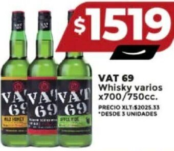 Supermayorista Vital VAT 69 Whisky varios X 700/750cc oferta