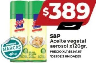 Supermayorista Vital S&P Aceite vegetal aerosol x120gr. oferta