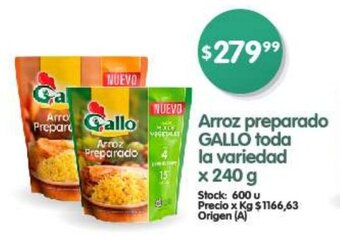 Supermercados Buenos Días Arroz preparado GALLO toda la variedad x 240 g oferta