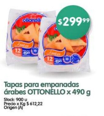 Supermercados Buenos Días Tapas para empanadas árabes OTTONELLO x 490 g oferta