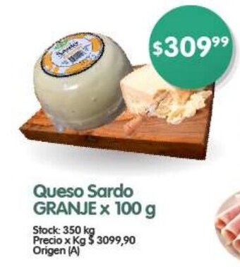 Supermercados Buenos Días Queso Sardo GRANJE x 100 g oferta