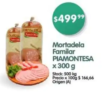 Supermercados Buenos Días Mortadela Familar PIAMONTESA x 300 g oferta