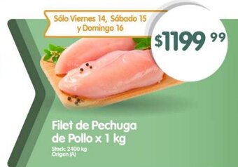 Supermercados Buenos Días Filet de Pechuga de Pollo x 1 kg oferta