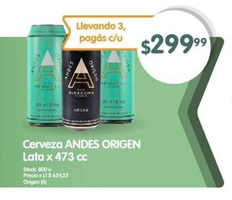 Supermercados Buenos Días Cerveza ANDES ORIGEN Lata x 473 cc oferta