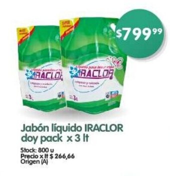 Supermercados Buenos Días Jabón líquido IRACLOR doy pack x 3 It oferta