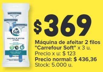 Carrefour Máquina de afeitar 2 filos "Carrefour Soft" x 3 u. oferta