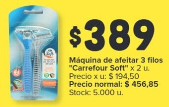 Carrefour Máquina de afeitar 3 filos "Carrefour Soft" x 2 u. oferta