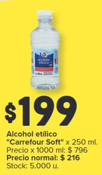 Carrefour Alcohol etílico "Carrefour Soft" x 250 ml. oferta