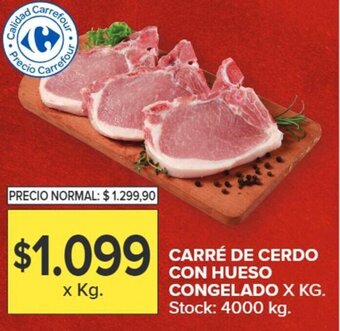 Carrefour CARRÉ DE CERDO CON HUESO CONGELADO X KG. oferta