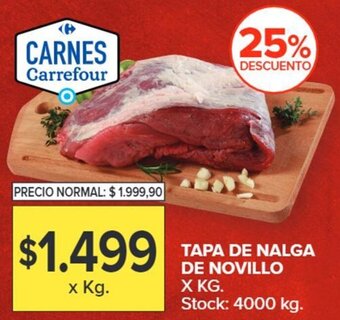Carrefour TAPA DE NALGA DE NOVILLO X KG oferta