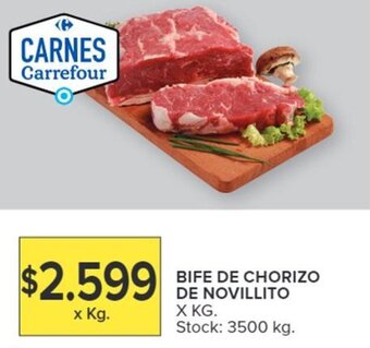 Carrefour BIFE DE CHORIZO DE NOVILLITO X KG. oferta