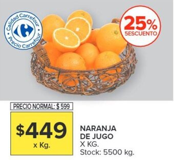 Carrefour NARANJA DE JUGO X KG. oferta
