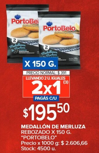 Carrefour MEDALLÓN DE MERLUZA REBOZADO X 150 G. "PORTOBELO" oferta