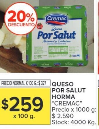 Carrefour QUESO POR SALUT HORMA CREMAC X 100G oferta