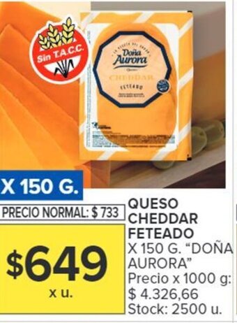 Carrefour QUESO CHEDDAR FETEADO X 150G oferta