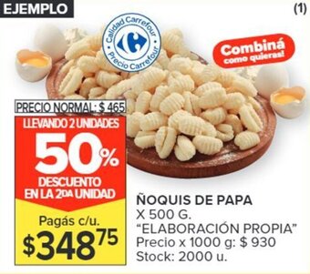 Carrefour NOQUIS DE PAPA X 500G oferta