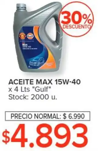 Carrefour ACEITE MAX 15W-40 x4 Lts "Gulf" oferta