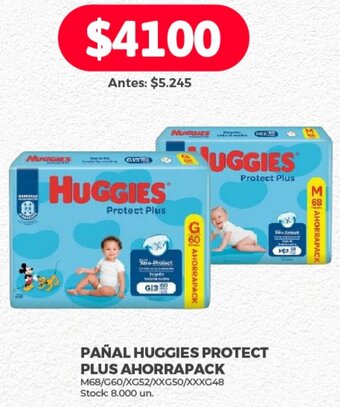Supermercados Tadicor PAÑAL HUGGIES PROTECT PLUS AHORRAPACK M68/G60/XG52/XXG50/XXXG48 oferta