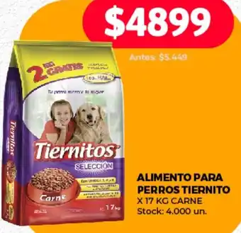 Supermercados Tadicor ALIMENTO PARA PERROS TIERNITO X 17 KG CARNE Stock: 4.000 un. oferta