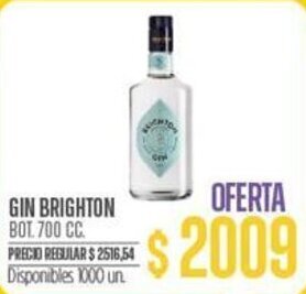 Supermercados Vea GIN BRIGHTON BOT. 700 CC. oferta