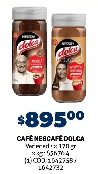 Makro CAFÉ NESCAFÉ DOLCA Variedad x 170gr oferta