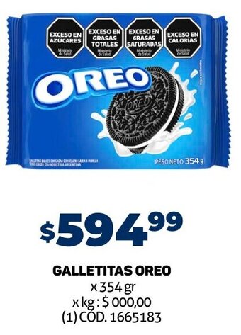 Makro GALLETITAS OREO x 354 gr oferta
