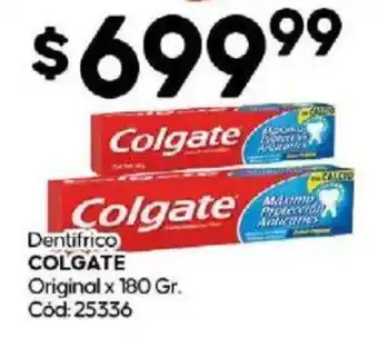Diarco Dentifrico COLGATE Original x 180 Gr. Cod: 25336 oferta