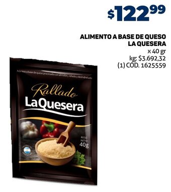 Makro ALIMENTO A BASE DE QUESO LA QUESERA x 40 gr oferta