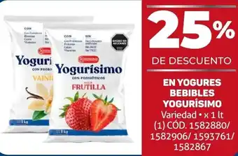 Makro EN YOGURES BEBIBLES YOGURÍSIMO Variedad x 1 lt oferta