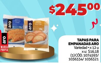 Makro TAPAS PARA EMPANADAS ARO Variedad x 12 u oferta