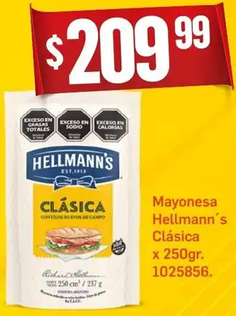 Makro Mayonesa Hellmann's Clásica x 250gr oferta