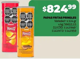 Makro PAPAS FRITAS PRINGLES Variedad x 124 gr oferta