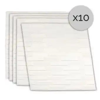 Frávega Placas 3d autoadhesivas ladrillos irregulares blanco 70x70 pack x10 oferta