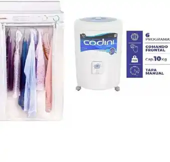Aloise Combo lavarropas codini 10kilos + secarropa por calor axel oferta