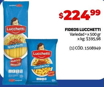 Makro FIDEOS LUCCHETTI Variedad x 500 gr oferta