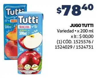 Makro JUGO TUTTI Variedad x 200 ml oferta