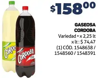Makro GASEOSA CORDOBA Variedad x 2,25 lt oferta