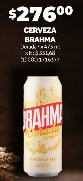 Makro CERVEZA BRAHMA Dorada x 473 ml oferta