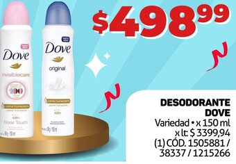 Makro DESODORANTE DOVE x 150ml oferta